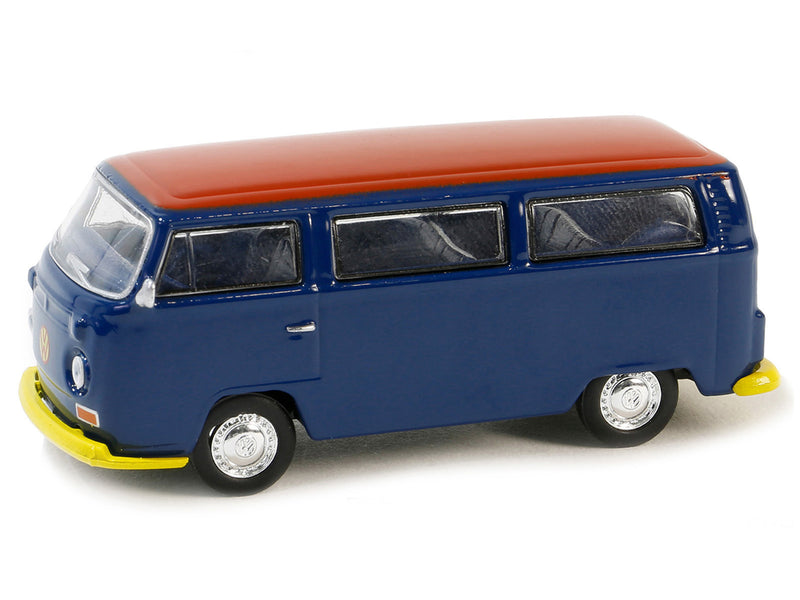 1968 Volkswagen Type 2 T2 Van Blue with Red Top "Vintage Ad Cars" Series 10 1/64 Diecast Model Car by Greenlight