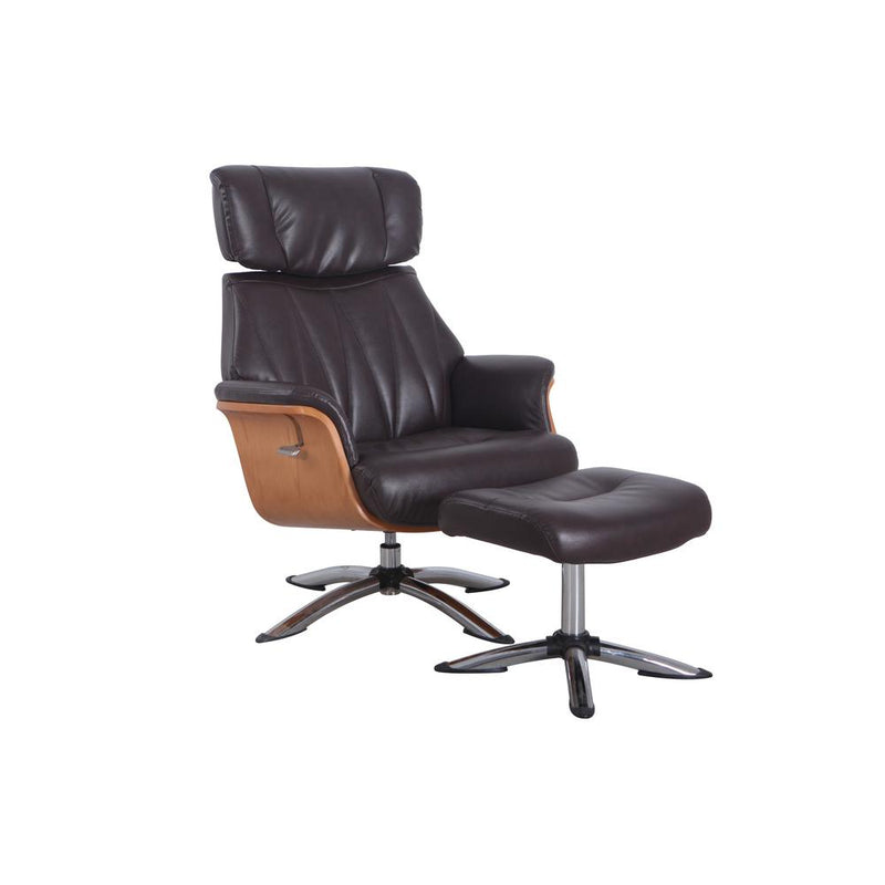 Relax-R™ Caitlin Recliner and Ottoman in Espresso Air Leather