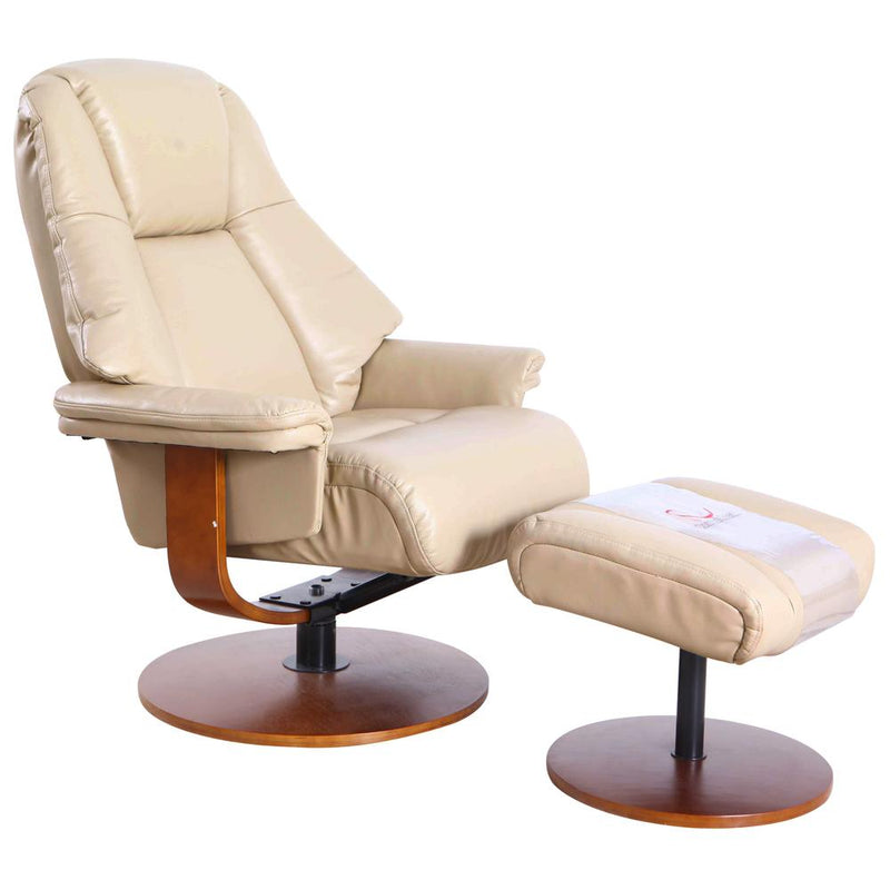 Relax-R™ Lindley Recliner and Ottoman in Cobble Air Leather