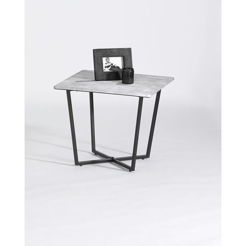 End Table, Industrial Gray/Black Metal