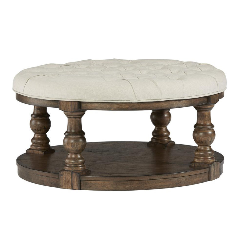 Round Upholstered Cocktail Table