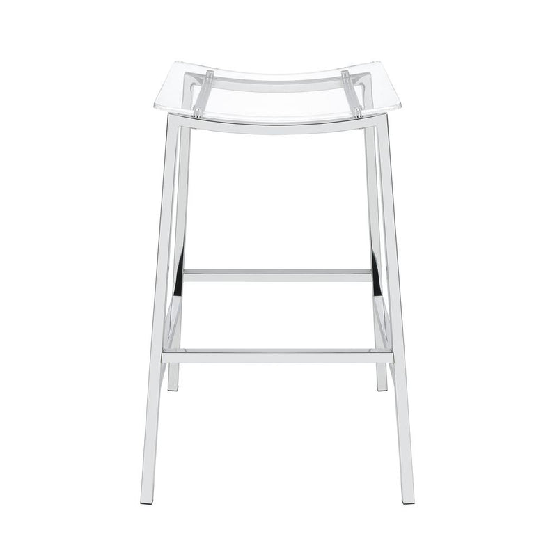 Zena Backless Bar Stool w/Acrylic Seat Set of Two