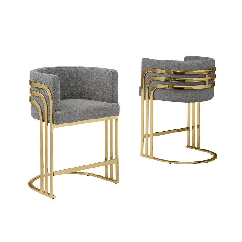 Best Quality furniture Dark grey with gold barstool, Set of two