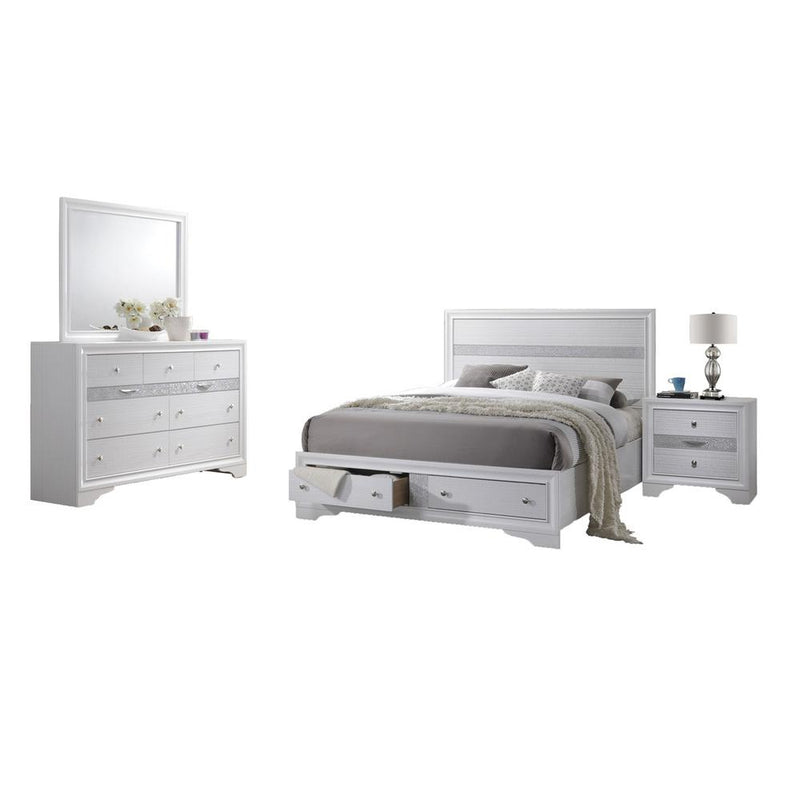 Catherine White 3 Piece Bedroom Set, Eastern King