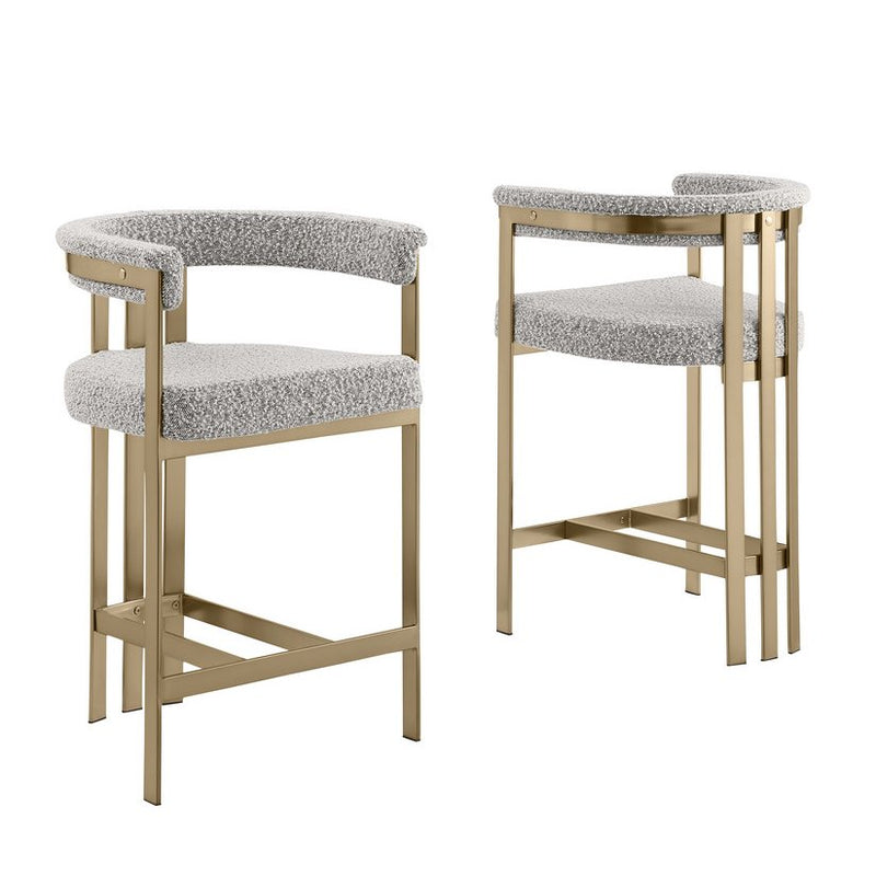 Glam gatsby Rich gray barstools- Set of 2