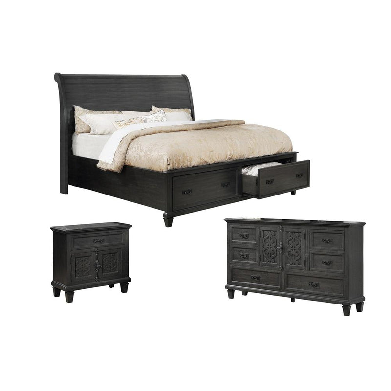 Sleigh 3 Piece Bedroom Set, California King