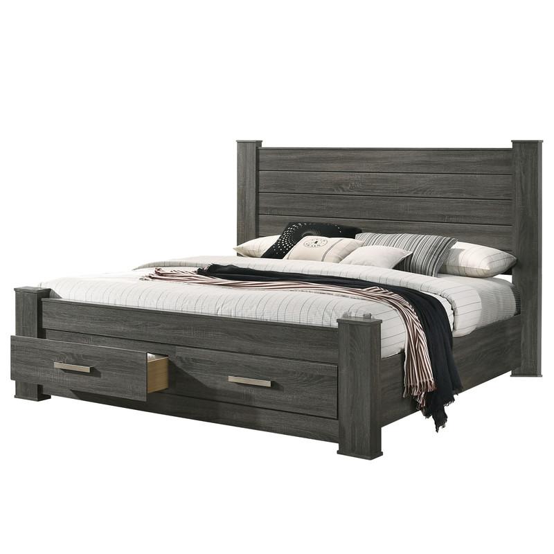 Lisa Queen Bed in Weathered Grey