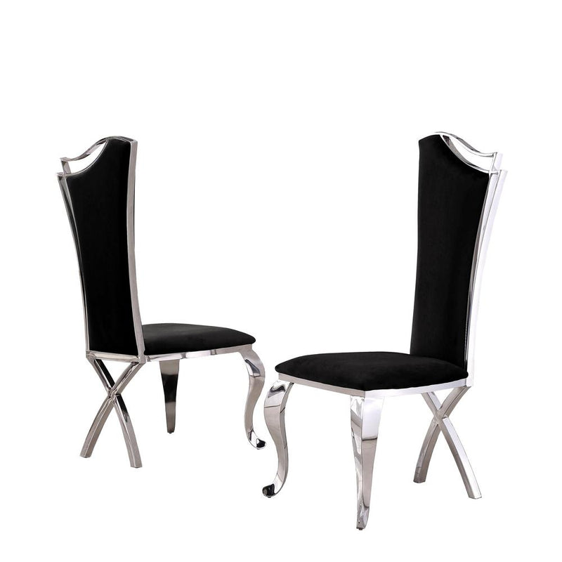 Classic Velvet Side Chair, Black (Set of 2)