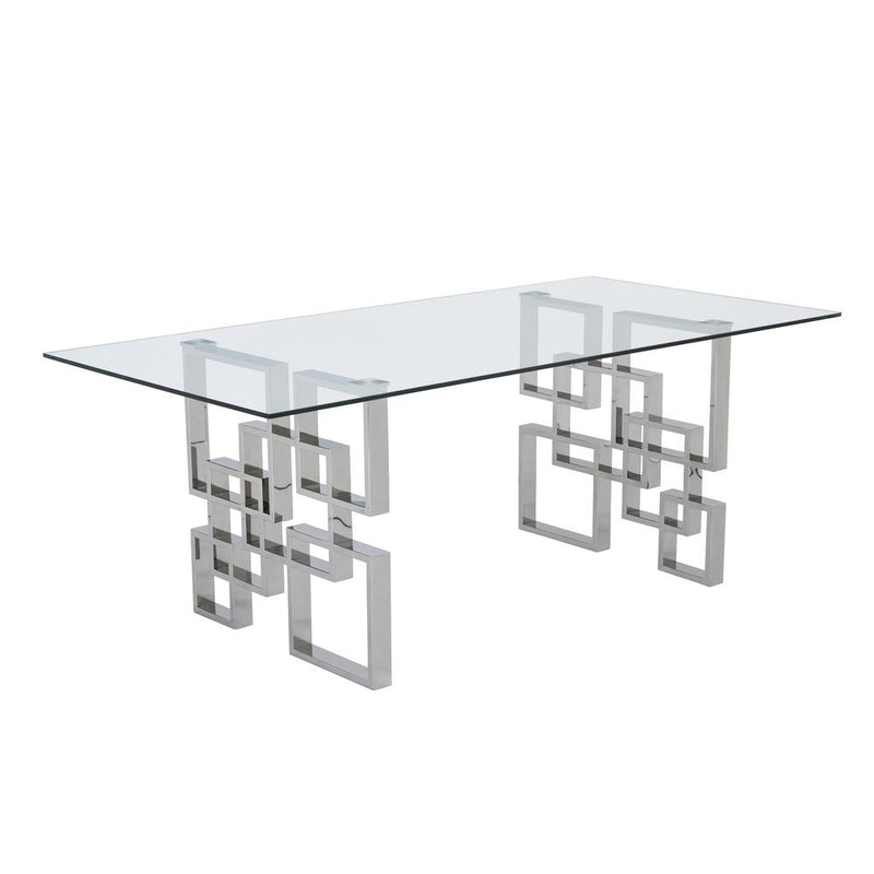 Stainless Steel and Glass 5 Piece Dining Set 653