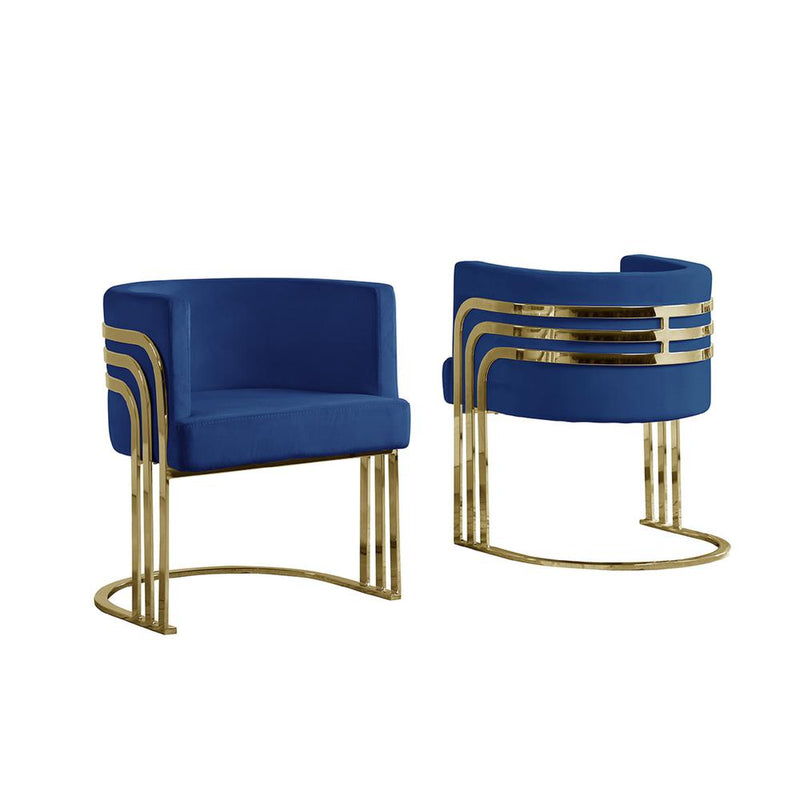 Velvet Barrel Chair, Gold Base