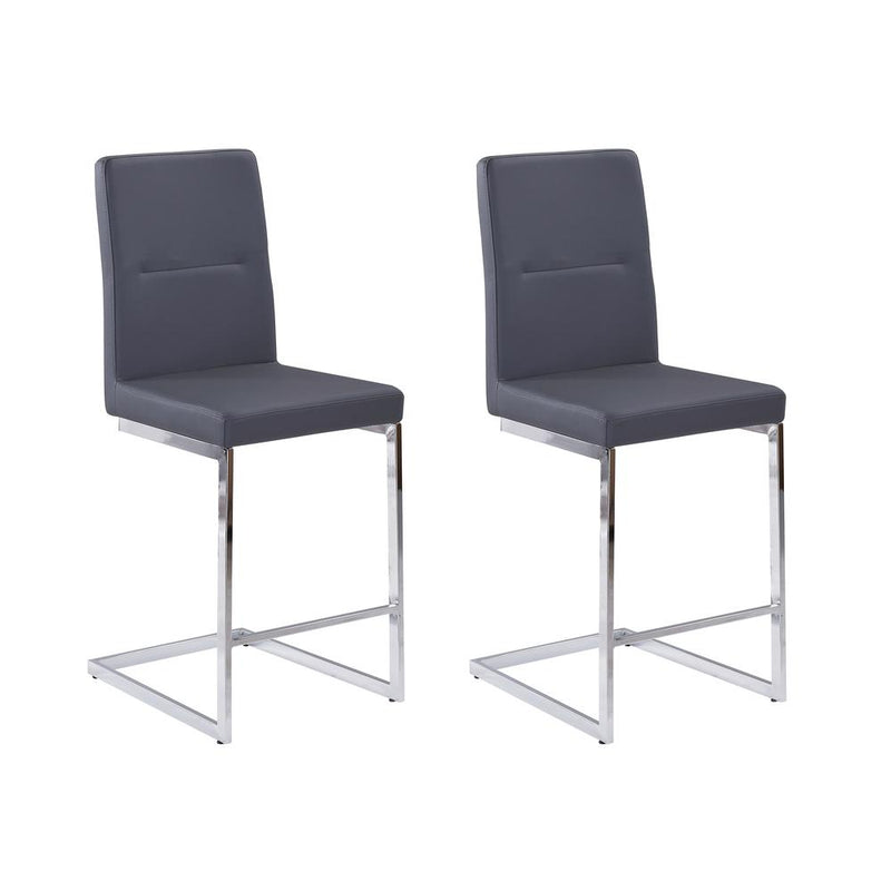 Counter Height Side Chairs with Footrest, Gray