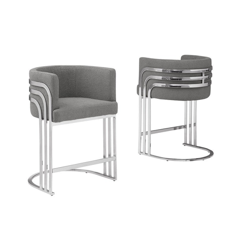 Best Quality furniture Dark grey with silver barstool, Set of two