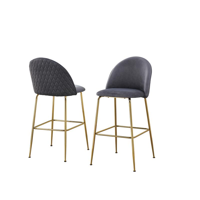 Dark gray barstool with a gold base