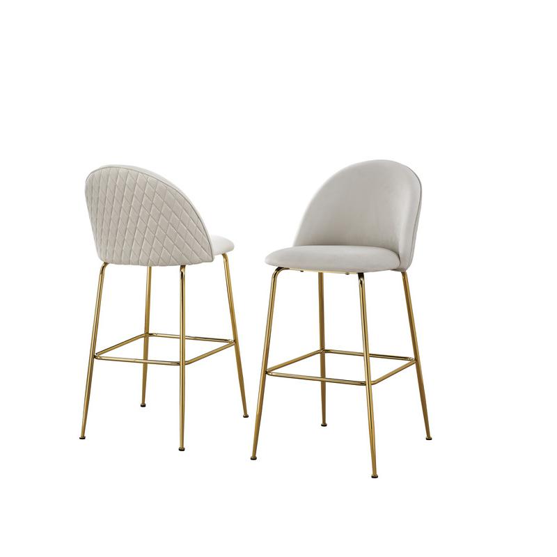 Cream barstool with a gold base