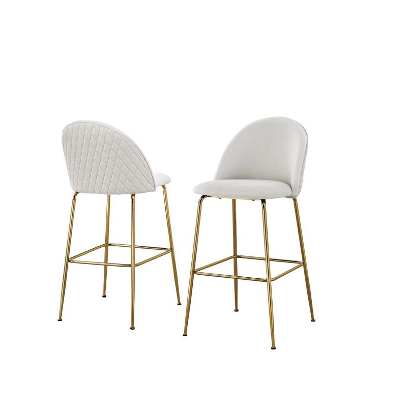 White barstool with a gold base