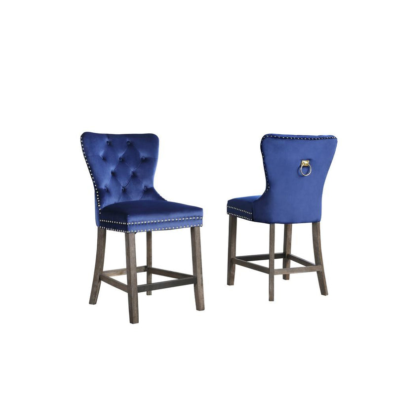 Upholstered Cpunter Height Chair set of 2, in Black Velvet