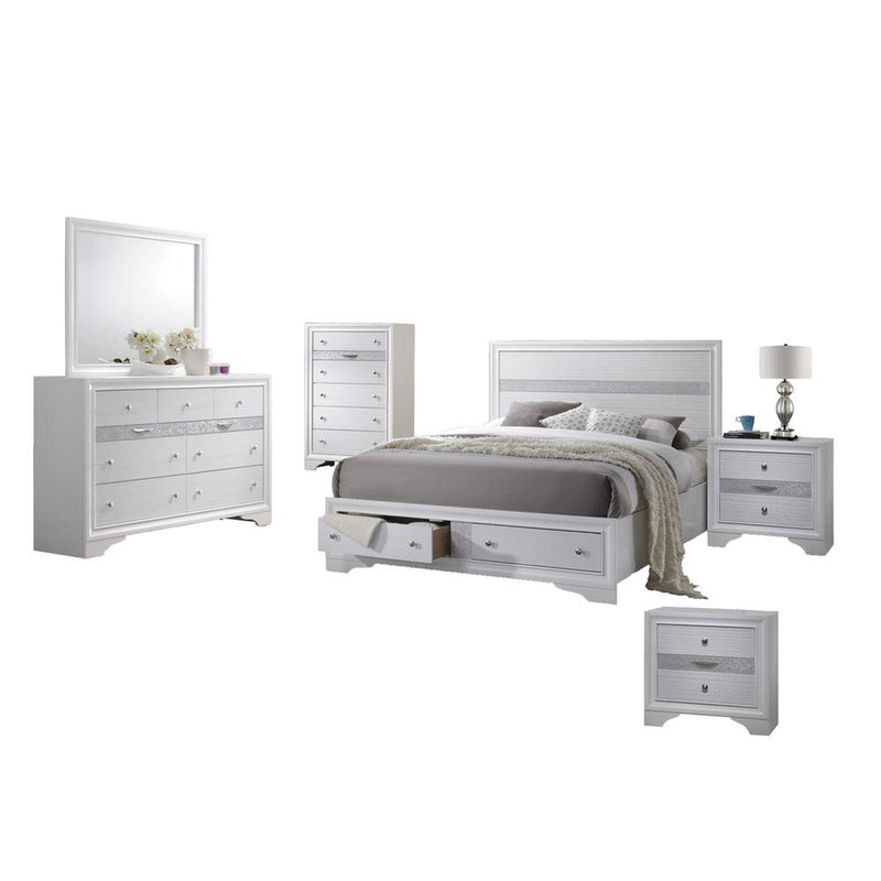 Catherine White 6 Piece Bedroom Set, Eastern King