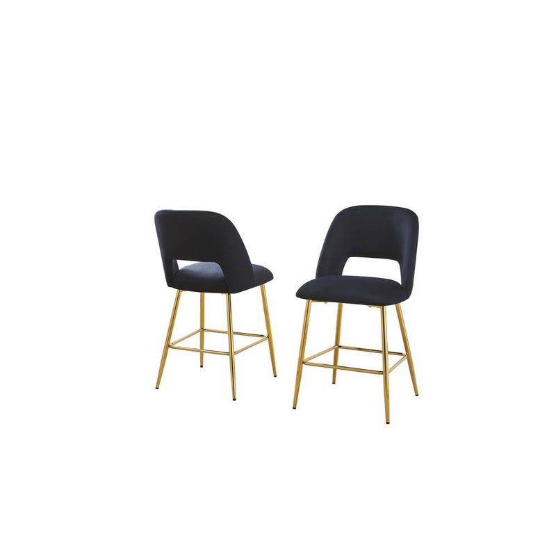 Black with gold base bar stool (SET OF 2)