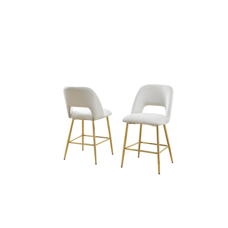 Cream with gold base bar stool (SET OF 2)