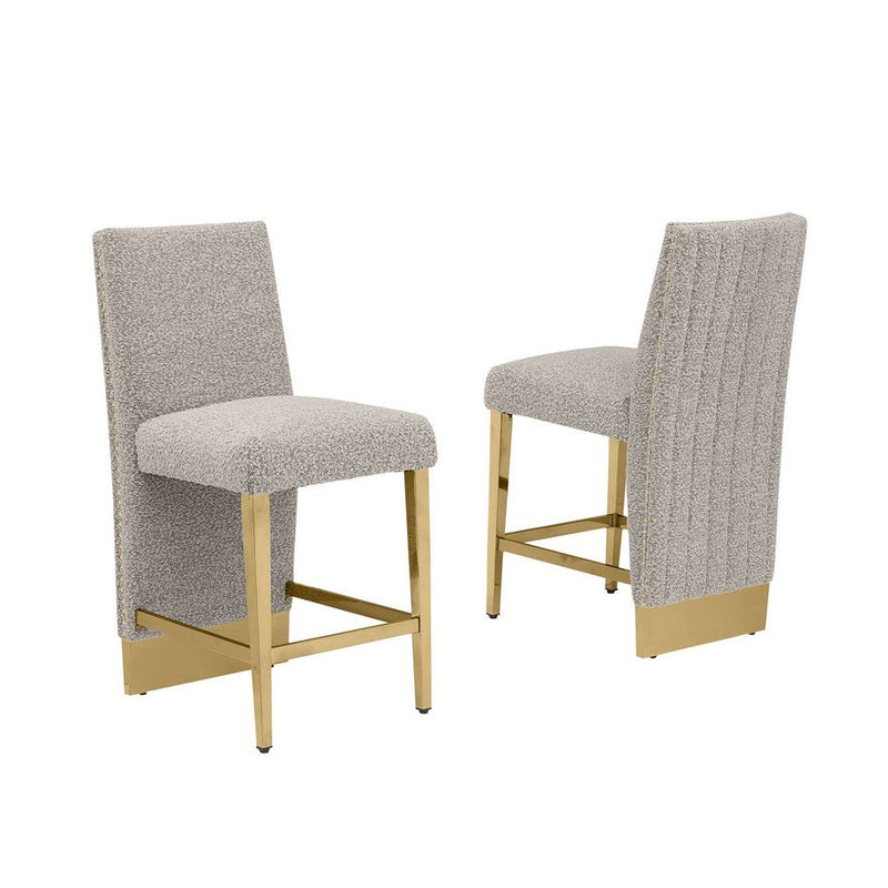 Luxe Gray boucle barstools - Set of 2