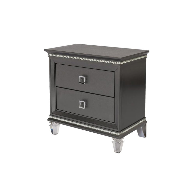 Nightstand with 2 Drawers and Acrylic Legs