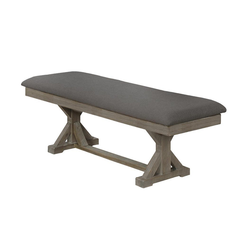 Upholstered Bench, Gray