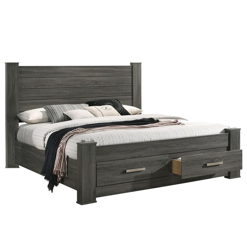 Lisa California King Bed in Weathered Grey