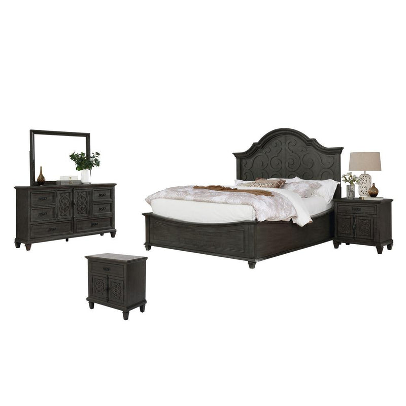 Panel 5 Piece Bedroom Set with extra Night Stand, Eastern King