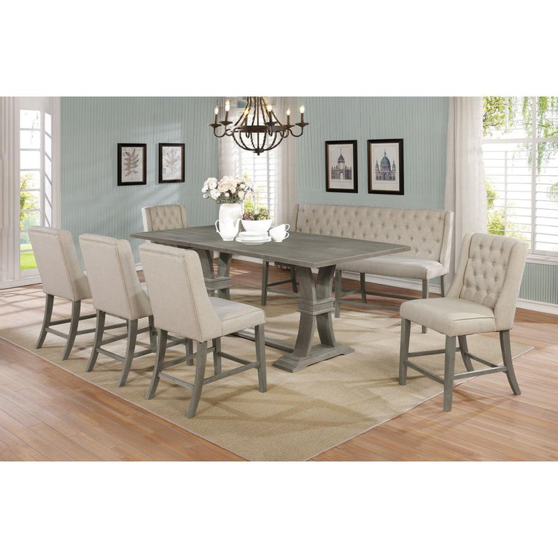 Classic 7pc Dining Setwith Extendable Counter Height Dining Table