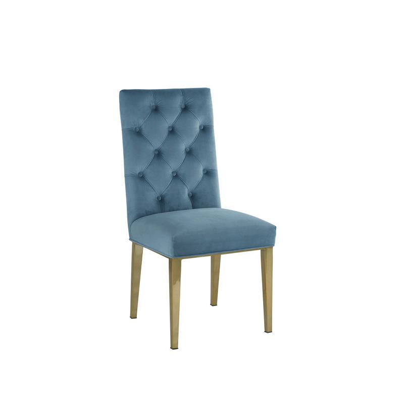 Teal Velvet Tufted Side Chair Set of 2