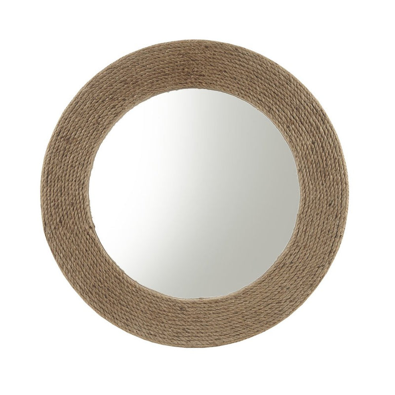 Cove Natural Jute Rope Round Wall Mirror 26", Natural color