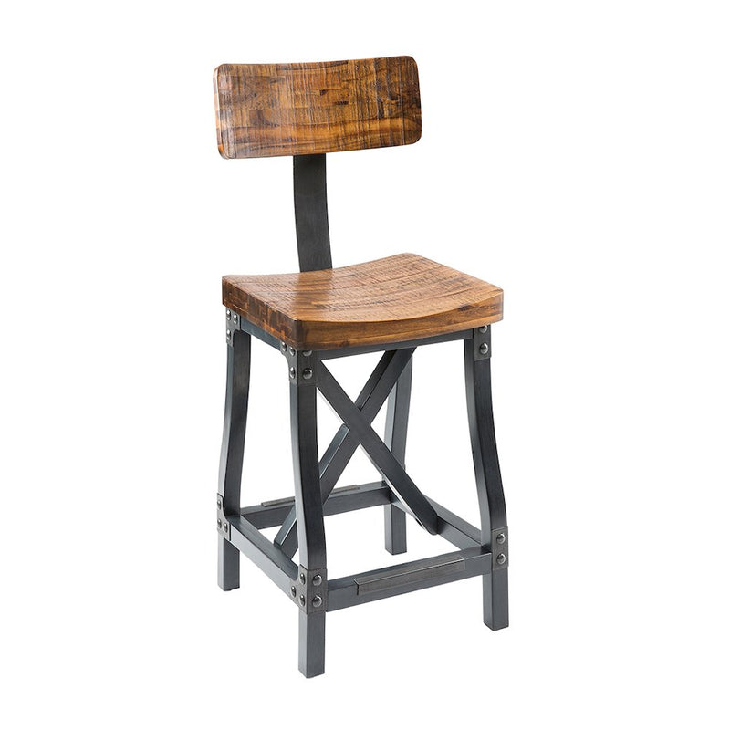 Lancaster Barstool with Back, Amber/Graphite color