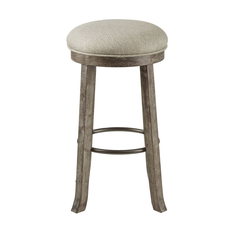 OAKTOWN Backless Bar Stool with Swivel Seat, Light Grey color