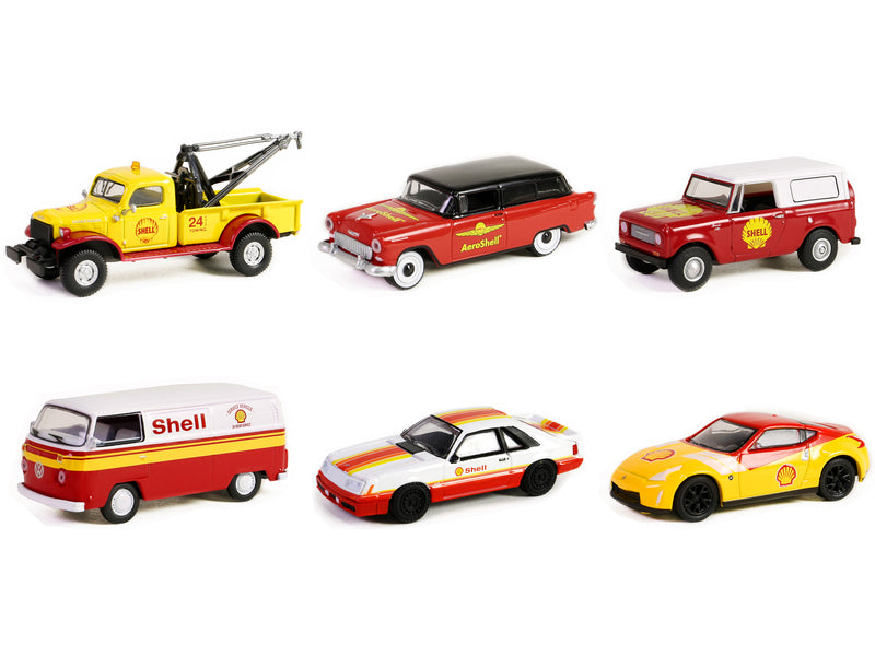 "Shell Oil Special Edition" Series 2 Set of 6 pieces 1/64 Diecast Model Cars by Greenlight