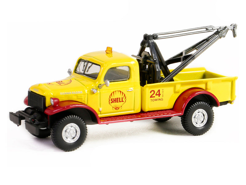 1949 Dodge Power Wagon Wrecker Tow Truck "Shell Oil" Yellow and Red "Shell Oil Special Edition" Series 2 1/64 Diecast Model Car by Greenlight