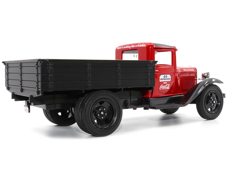 1931 Ford Model AA Pickup Truck Red and Black Go Refreshed - Drink Coca-Cola 1/24 Diecast Model Car by Motor City Classics