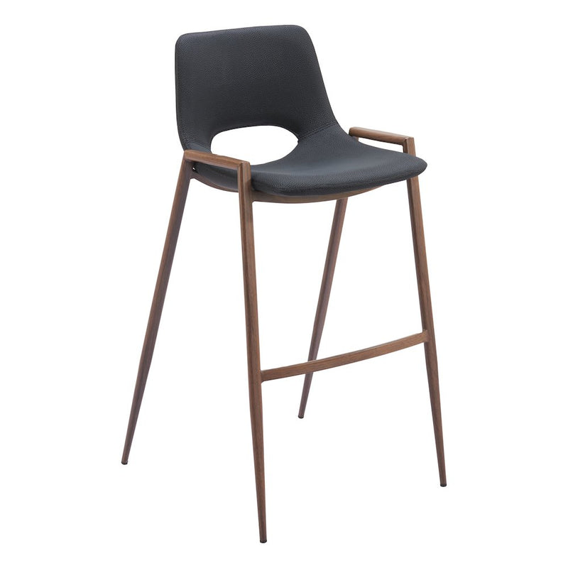 Desi Barstool (Set of 2) Black & Walnut