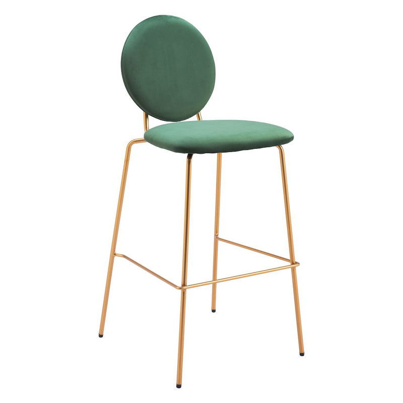 Odessa Barstool (Set of 2) Green & Gold