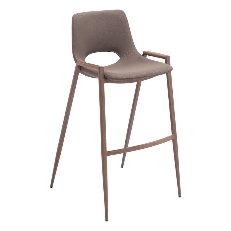 Desi Barstool (Set of 2) Brown & Walnut