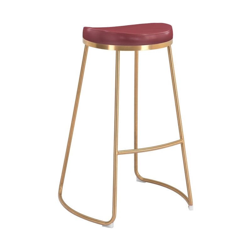 Bree Barstool (Set of 2) Burgundy & Gold