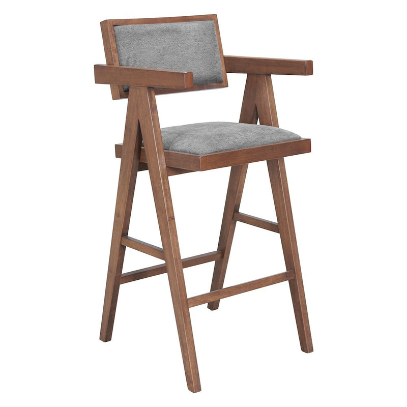 Delhi Barstool (Set of 2) Gray & Walnut