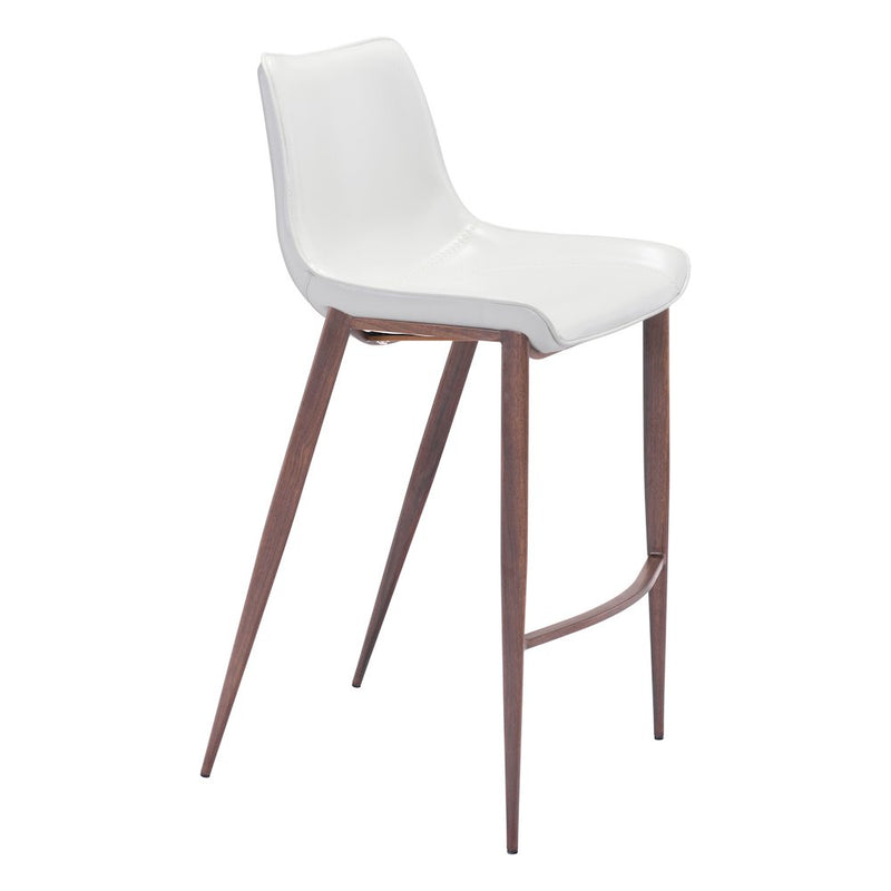 Magnus Barstool (Set of 2) White & Walnut