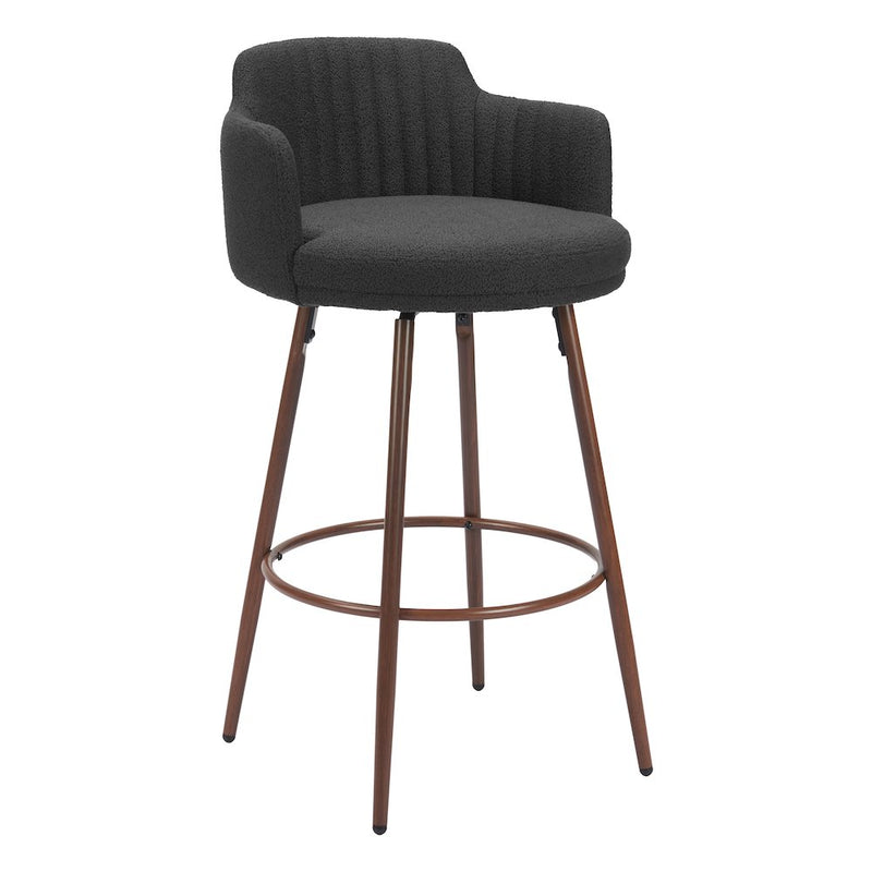 Kono Swivel Barstool (Set of 2) Black & Walnut