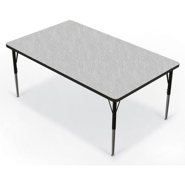 Activity Table - 36 X60  Rectangle - Gray Nebula Top Surface - Black Edgeband