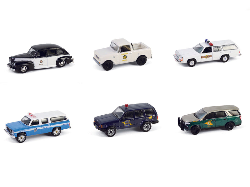 "Hot Pursuit" Series 46 Set of 6 Police Cars 1/64 Diecast Model Cars by Greenlight