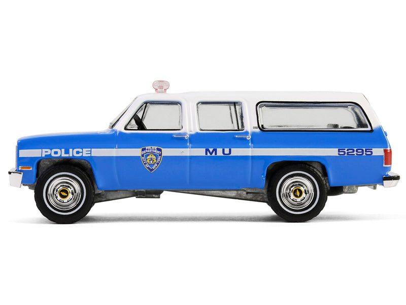 1990 Chevrolet Suburban K2500 Scottsdale "NYPD (New York City Police Department)" Blue with White Top "Hot Pursuit" Series 46 1/64 Diecast Model Car by Greenlight