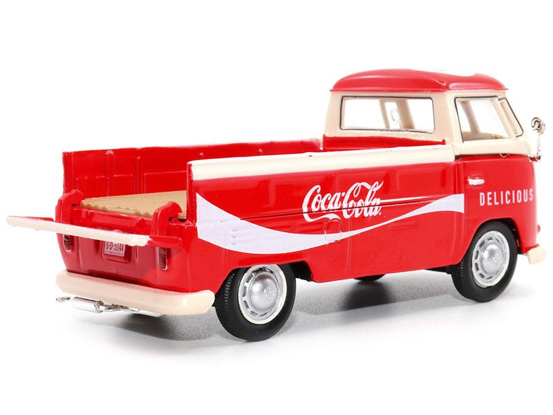 1962 Volkswagen T1 Pickup Truck Red and White Refreshing Coca-Cola 1/43 Diecast Model Car by Motor City Classics