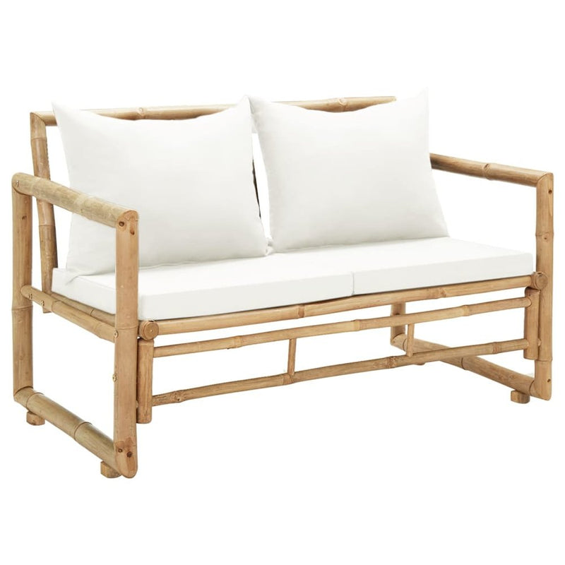 vidaXL 2 Seater Garden Sofa with Cushions Bamboo, 43157