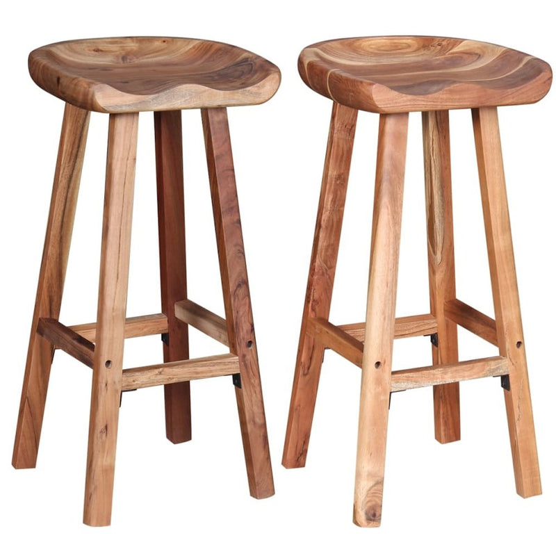 vidaXL Bar Stools 2 pcs Solid Acacia Wood, 244247