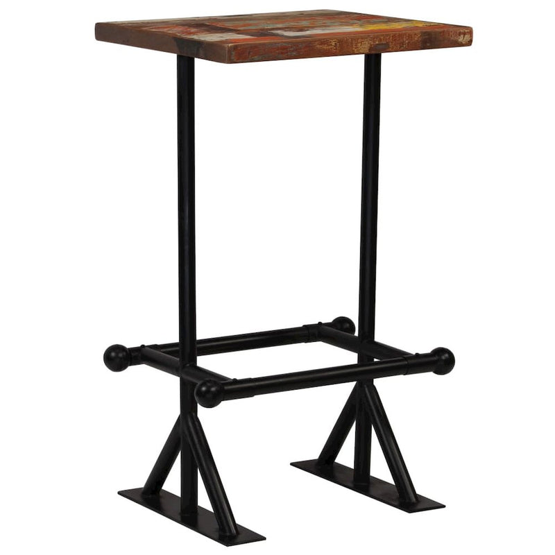 Bar Table Solid Reclaimed Wood Multicolor 23.6"x23.6"x42.1"